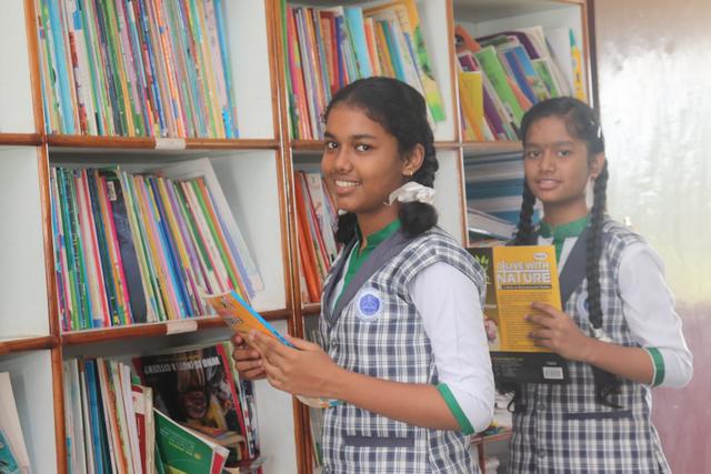 Students in the school library